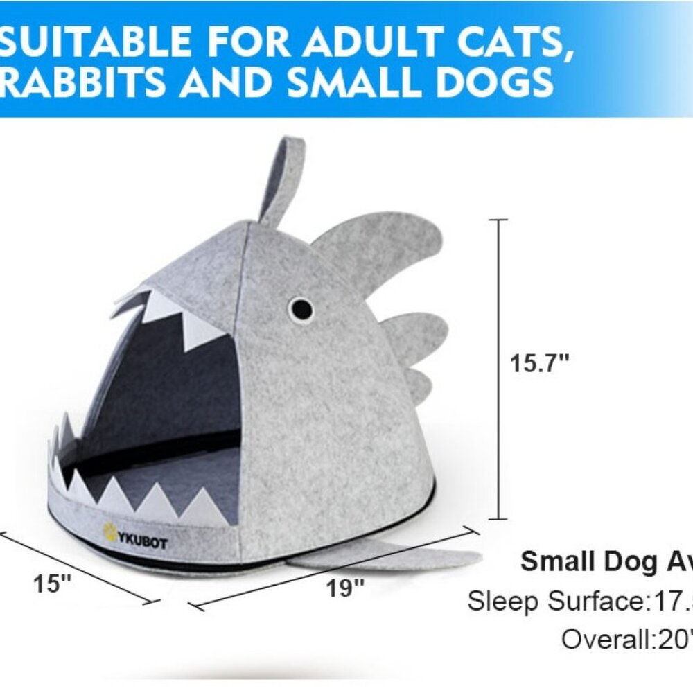 Lot of 4 YKUBOT Shark Upgraded Zippered Pet Bed w/Removable Cooling &Warming Mat - Picture 3 of 3